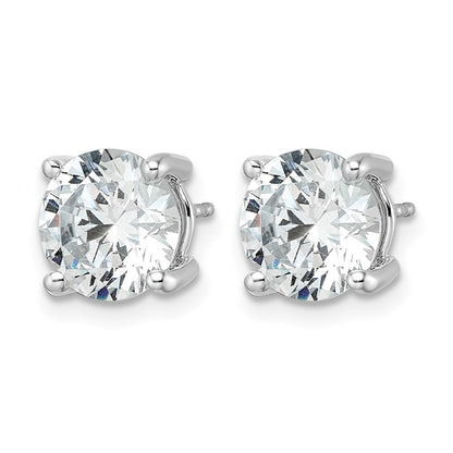 14K Weißgold 5 ct Im Labor Gezüchtet Diamant Vs+ F+ Rund 4 Krappen Schwer Gewicht. Ohrstecker