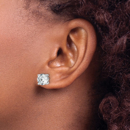 14K Weißgold 5 ct Im Labor Gezüchtet Diamant Vs+ F+ Rund 4 Krappen Schwer Gewicht. Ohrstecker