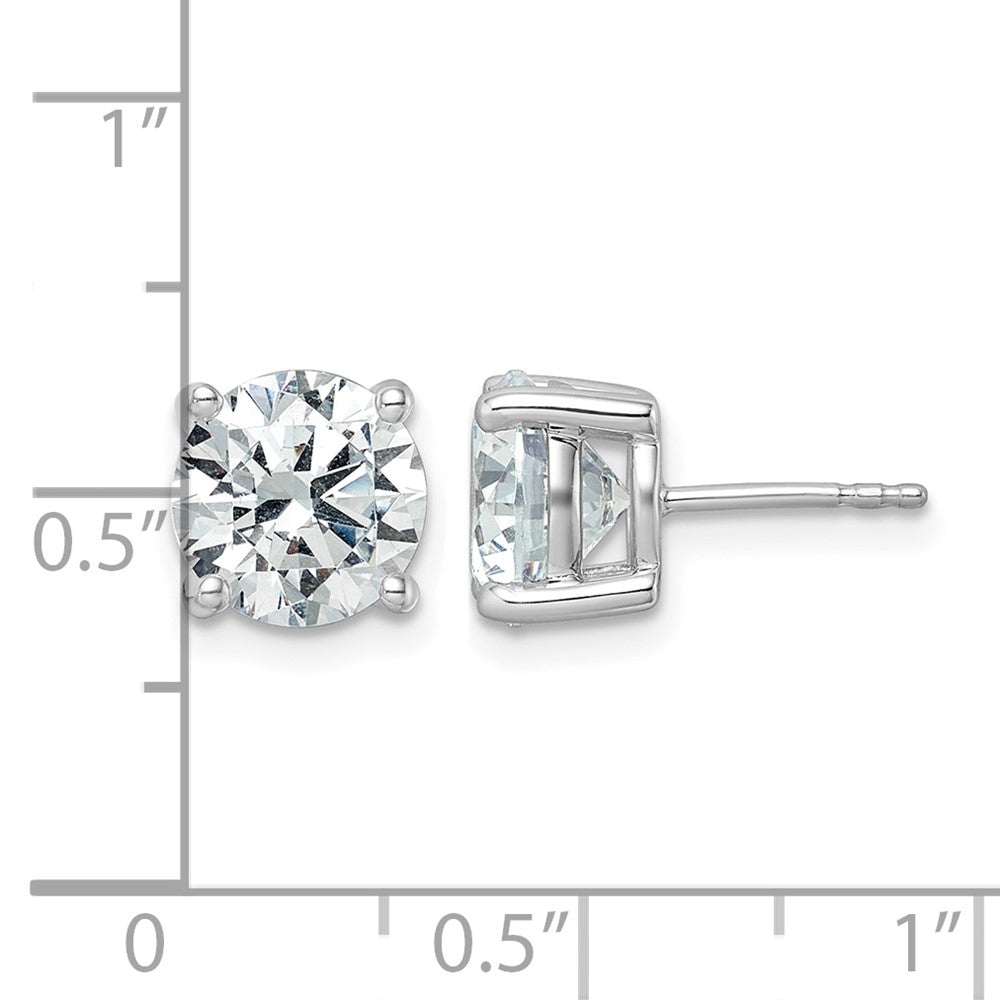 14K Weißgold 5 ct Im Labor Gezüchtet Diamant Vs+ F+ Rund 4 Krappen Schwer Gewicht. Ohrstecker