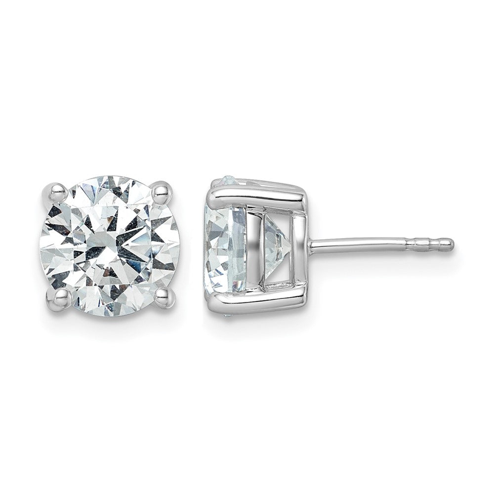 14K Weißgold 5 ct Im Labor Gezüchtet Diamant Vs+ F+ Rund 4 Krappen Schwer Gewicht. Ohrstecker