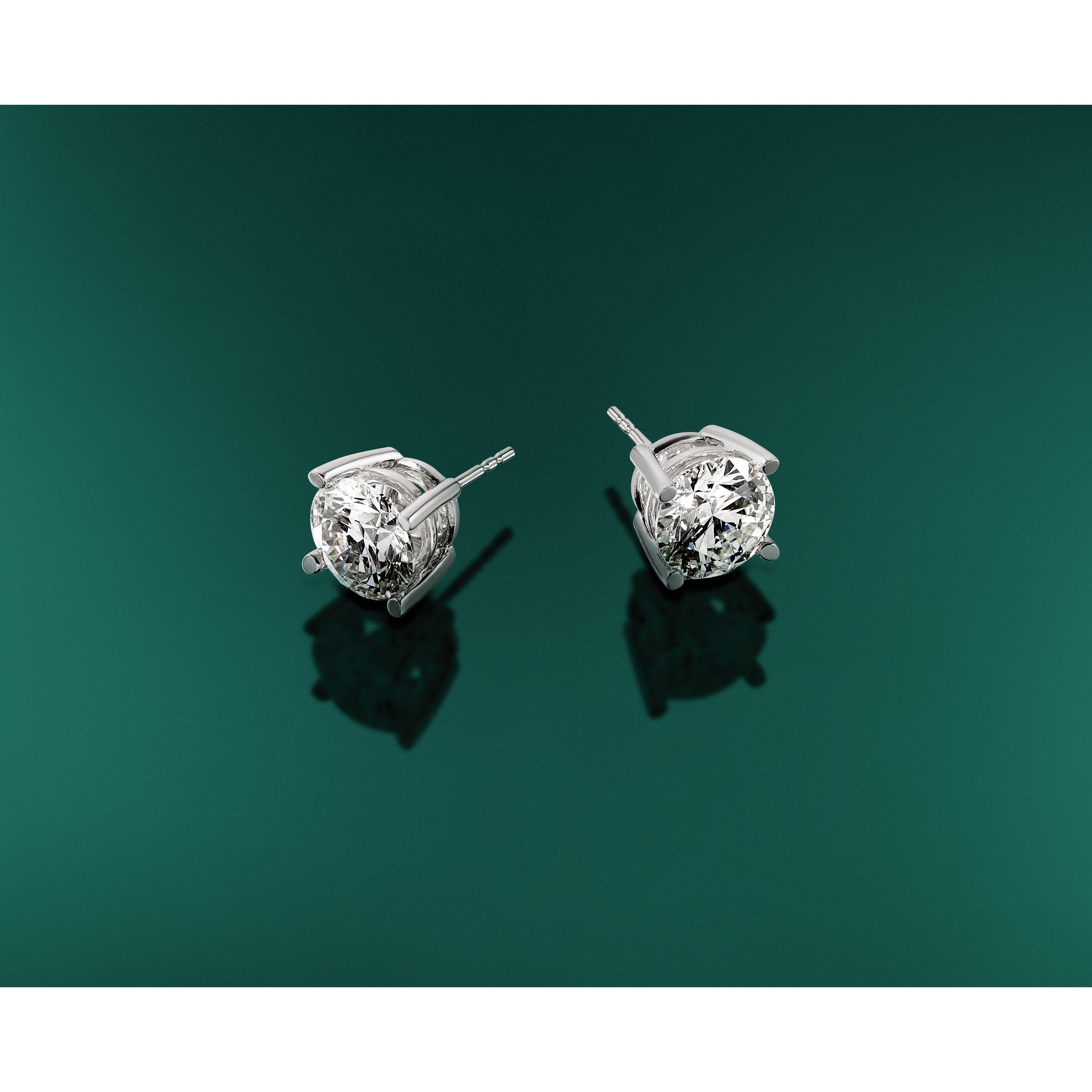 14K Weißgold 5 ct Im Labor Gezüchtet Diamant Vs+ F+ Rund 4 Krappen Schwer Gewicht. Ohrstecker