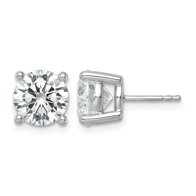 14K Weißgold 6 ct Im Labor Gezüchtet Diamant Vs+ F+ Rund 4 Krappen Schwer Gewicht. Ohrstecker