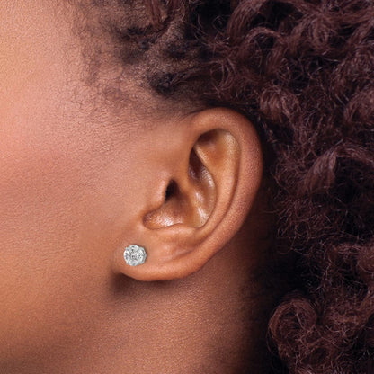 14K Weißgold Ohrstecker mit 0,5 ct. Labordiamant VS/SI+ G+, Rund- und Marquiseschliff, Halo-Fassung