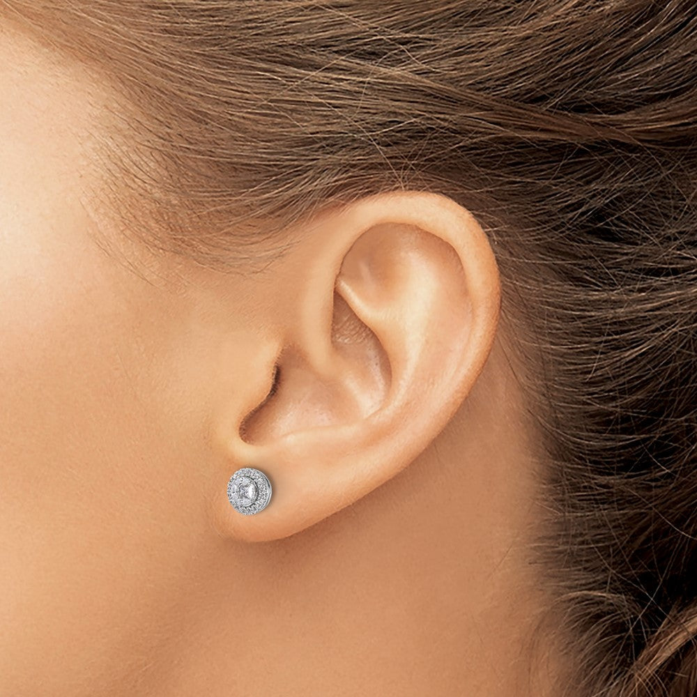 14K Weißgold Ohrstecker mit Halo, 0,5 ct. Laborgezüchteten Diamanten im Rund- und Marquiseschliff, VS/SI+ G+