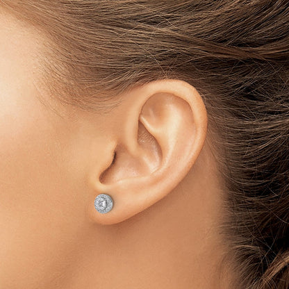 14K Weißgold Ohrstecker mit Halo, 0,5 ct. Laborgezüchteten Diamanten im Rund- und Marquiseschliff, VS/SI+ G+