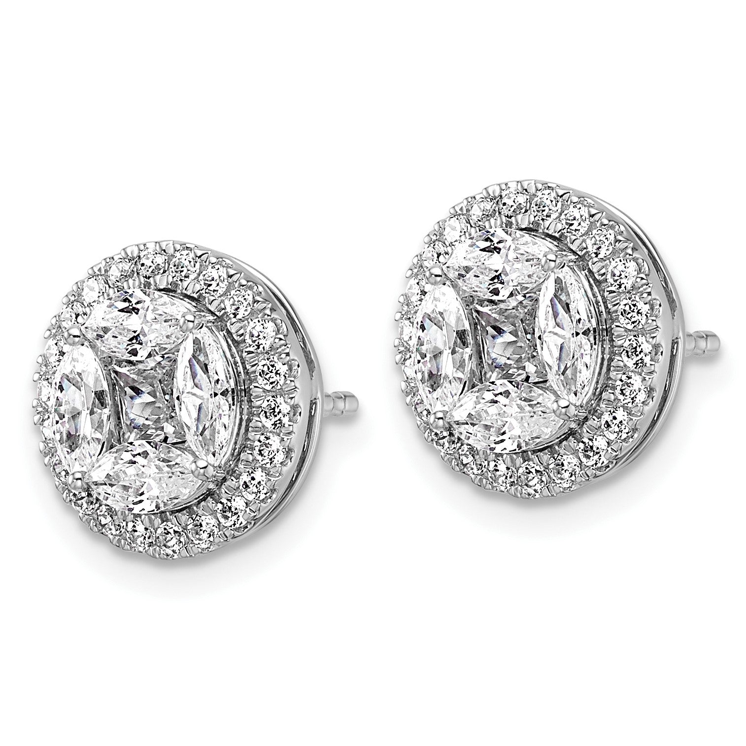 14K Weißgold Ohrstecker mit Marquise-Laborgezüchteten Diamanten in Halo-Fassung, 1,5 ct., VS/SI+ G+