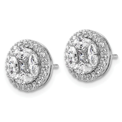 14K Weißgold Ohrstecker mit Marquise-Laborgezüchteten Diamanten in Halo-Fassung, 1,5 ct., VS/SI+ G+