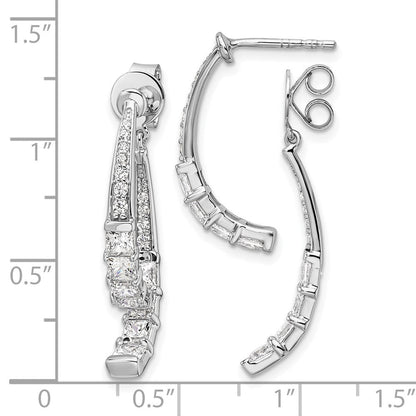 14K Weißgold Ohrhänger mit Vorder- und Rückseitendesign und Steckverschluss, laborgezüchtete Diamanten, 2,625 ct., VS/SI+ G+