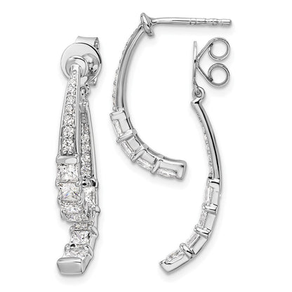 14K Weißgold Ohrhänger mit Vorder- und Rückseitendesign und Steckverschluss, laborgezüchtete Diamanten, 2,625 ct., VS/SI+ G+
