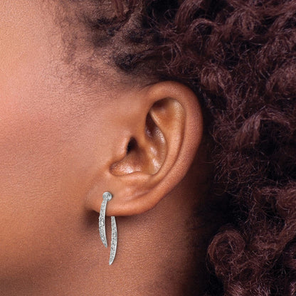 14K Weißgold Ohrhänger mit 0,625 ct. im Labor gezüchteten Diamanten VS/SI+ G+, Vorne-und-Hinten-Design, mit Stecker