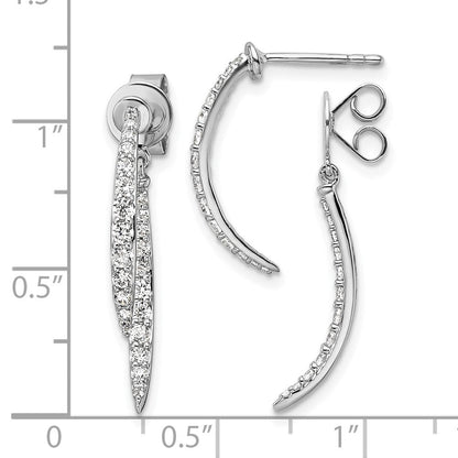 14K Weißgold Ohrhänger mit 0,625 ct. im Labor gezüchteten Diamanten VS/SI+ G+, Vorne-und-Hinten-Design, mit Stecker
