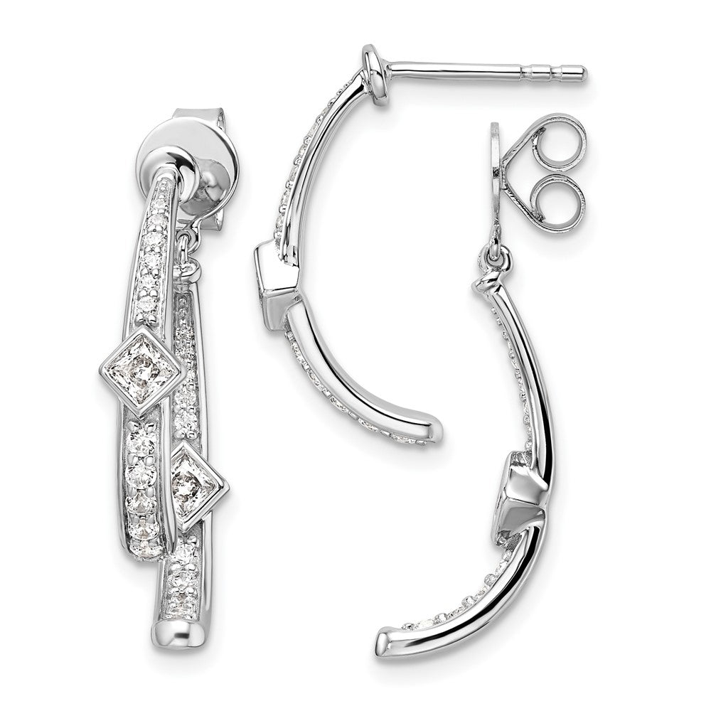 14K Weißgold Front-und-Back Ohrhänger-Ohrstecker mit 0,875 ct. laborgezüchteten Diamanten VS/SI+ G+
