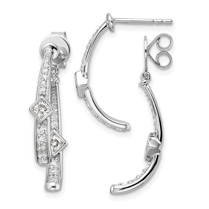 14K Weißgold Front-und-Back Ohrhänger-Ohrstecker mit 0,875 ct. laborgezüchteten Diamanten VS/SI+ G+