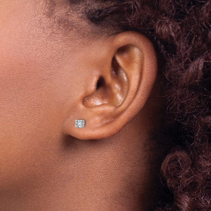 14K Weißgold 1/3 ct Im Labor Gezüchtet Diamant Vs+ F+ Rund 4 Krappen Schwer Gewicht. Schraubverschluss Ohrstecker