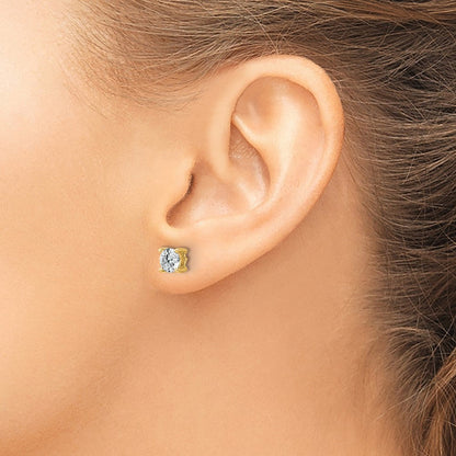 14K Gelbgold 1 ct Im Labor Gezüchtet Diamant Vs+ F+ Rund 4 Krappen Schwer Gewicht. Schraubverschluss Ohrstecker