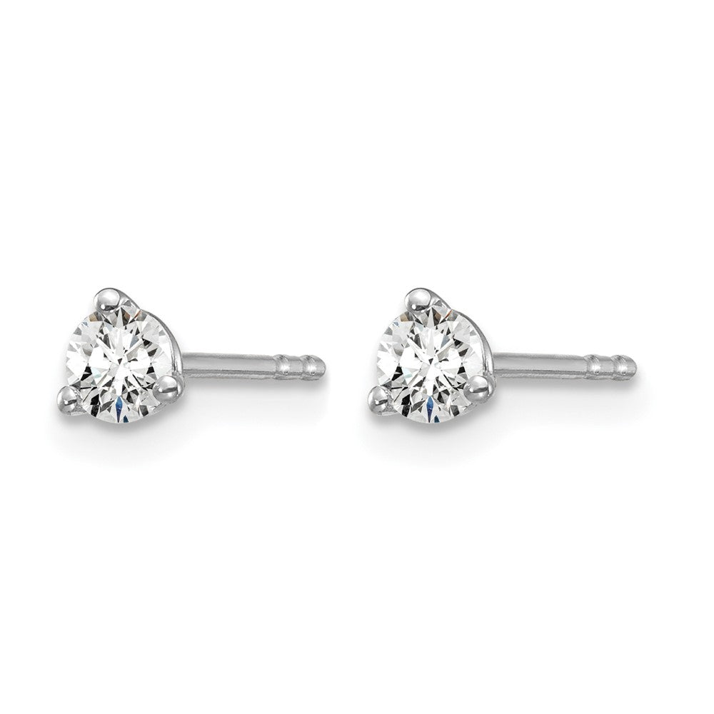 14K Weißgold 1/4 ct Im Labor Gezüchtet Diamant Vs+ F+ Rund 3 Krappen Schwer Gewicht. Ohrstecker