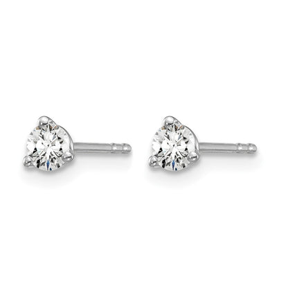 14K Weißgold 1/4 ct Im Labor Gezüchtet Diamant Vs+ F+ Rund 3 Krappen Schwer Gewicht. Ohrstecker