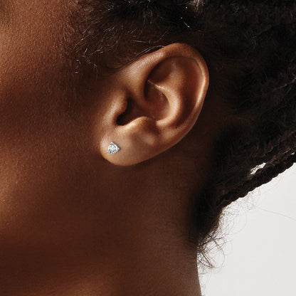 14K Weißgold 1/4 ct Im Labor Gezüchtet Diamant Vs+ F+ Rund 3 Krappen Schwer Gewicht. Ohrstecker