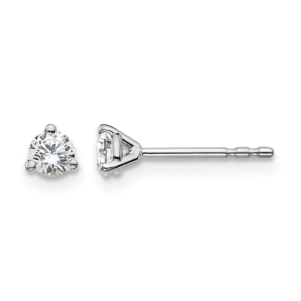 14K Weißgold 1/4 ct Im Labor Gezüchtet Diamant Vs+ F+ Rund 3 Krappen Schwer Gewicht. Ohrstecker