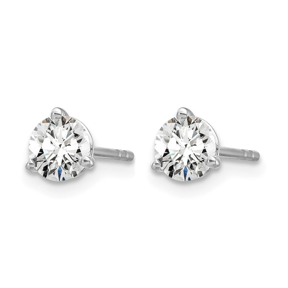 14K Weißgold 3/4 ct Im Labor Gezüchtet Diamant Vs+ F+ Rund 3 Krappen Schwer Gewicht. Ohrstecker