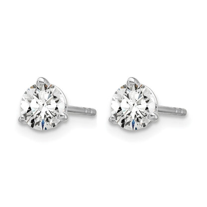 14K Weißgold 3/4 ct Im Labor Gezüchtet Diamant Vs+ F+ Rund 3 Krappen Schwer Gewicht. Ohrstecker