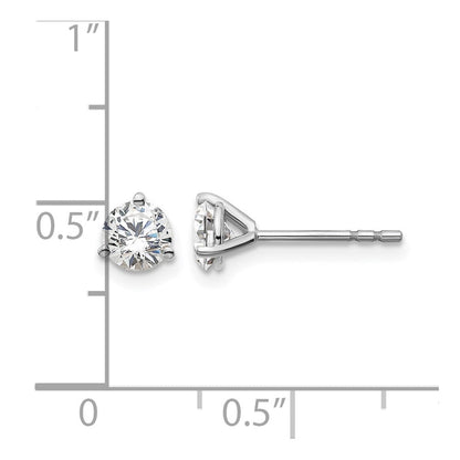 14K Weißgold 3/4 ct Im Labor Gezüchtet Diamant Vs+ F+ Rund 3 Krappen Schwer Gewicht. Ohrstecker