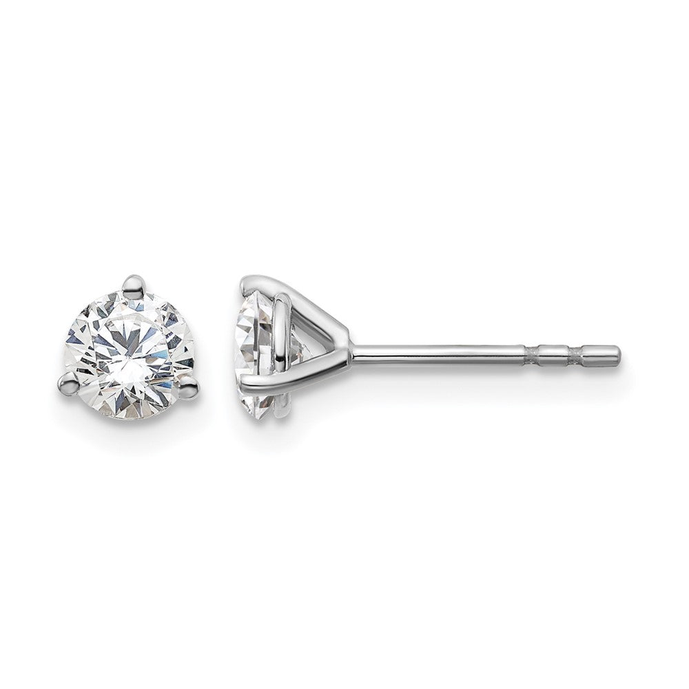 14K Weißgold 3/4 ct Im Labor Gezüchtet Diamant Vs+ F+ Rund 3 Krappen Schwer Gewicht. Ohrstecker