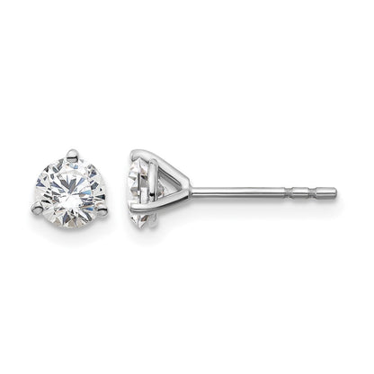 14K Weißgold 3/4 ct Im Labor Gezüchtet Diamant Vs+ F+ Rund 3 Krappen Schwer Gewicht. Ohrstecker