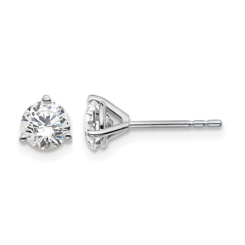14K Weißgold 1 1/4 ct Im Labor Gezüchtet Diamant Vs+ F+ Rund 3 Krappen Schwer Gewicht. Ohrstecker