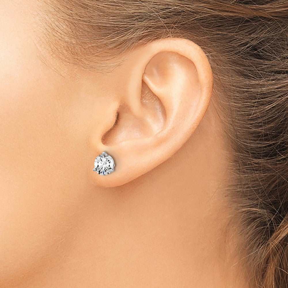 14K Weißgold 3 ct Im Labor Gezüchtet Diamant Vs+ F+ Rund Krappen Schwer Gewicht. Ohrstecker