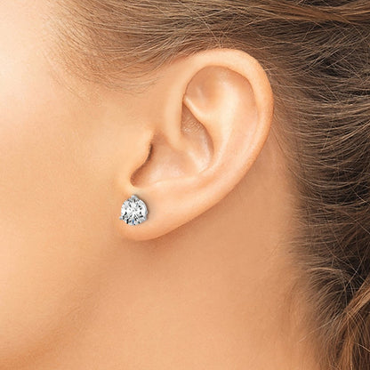 14K Weißgold 3 ct Im Labor Gezüchtet Diamant Vs+ F+ Rund Krappen Schwer Gewicht. Ohrstecker