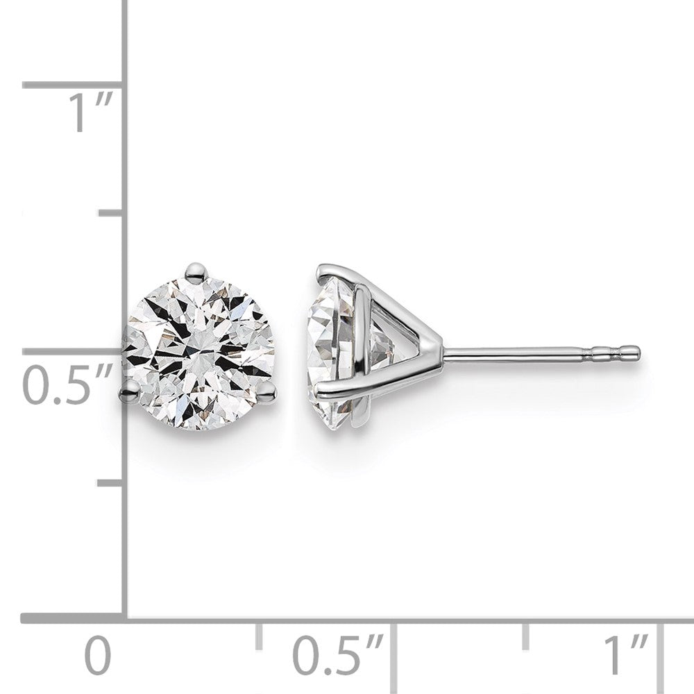 14K Weißgold 3 ct Im Labor Gezüchtet Diamant Vs+ F+ Rund Krappen Schwer Gewicht. Ohrstecker