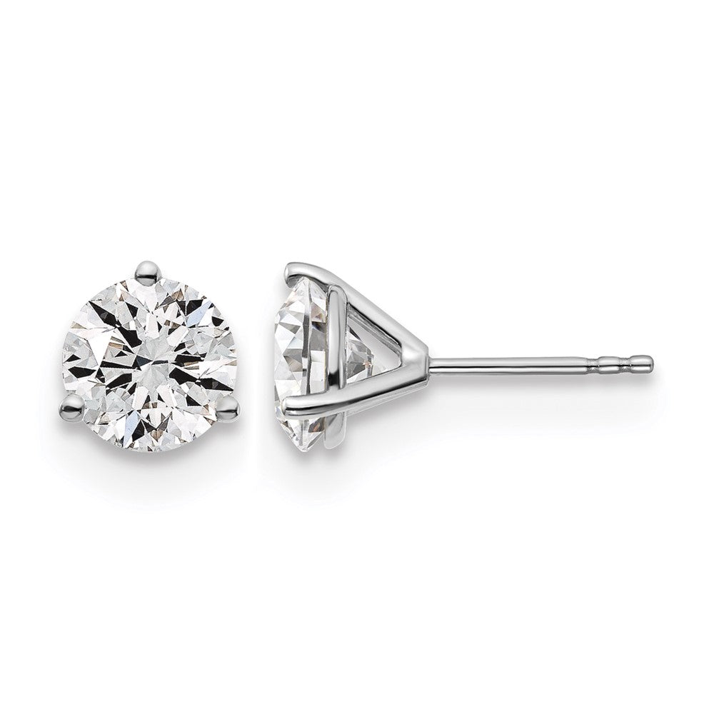 14K Weißgold 3 ct Im Labor Gezüchtet Diamant Vs+ F+ Rund Krappen Schwer Gewicht. Ohrstecker