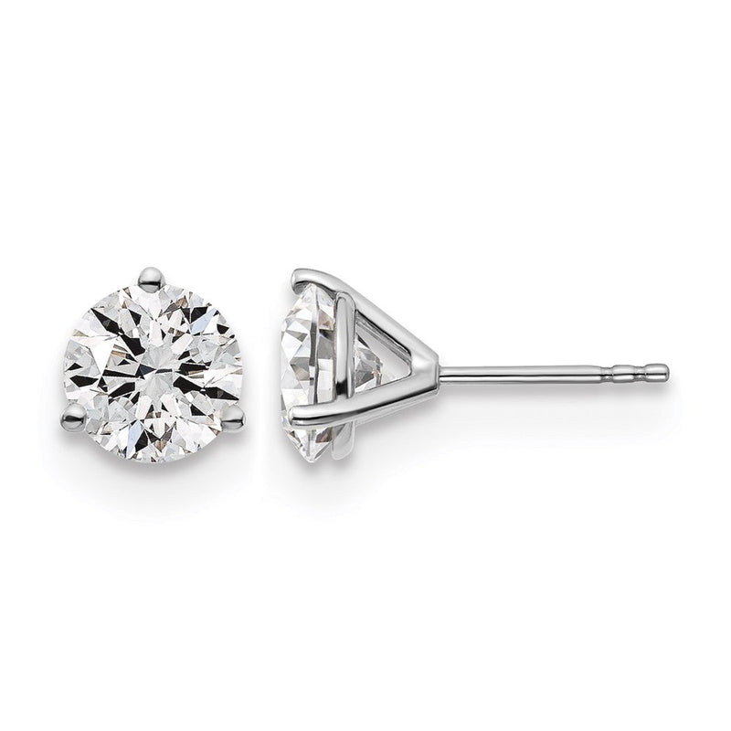 14K Weißgold 3 ct Im Labor Gezüchtet Diamant Vs+ F+ Rund Krappen Schwer Gewicht. Ohrstecker