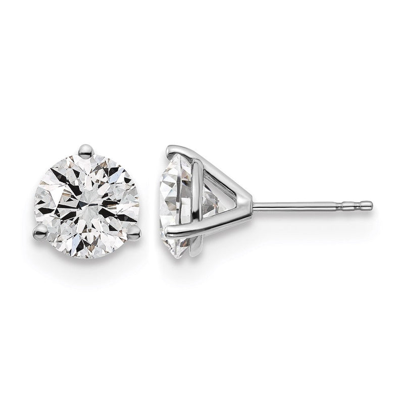 14K Weißgold 4 ct Im Labor Gezüchtet Diamant Vs+ F+ Rund 3 Krappen Schwer Gewicht. Ohrstecker