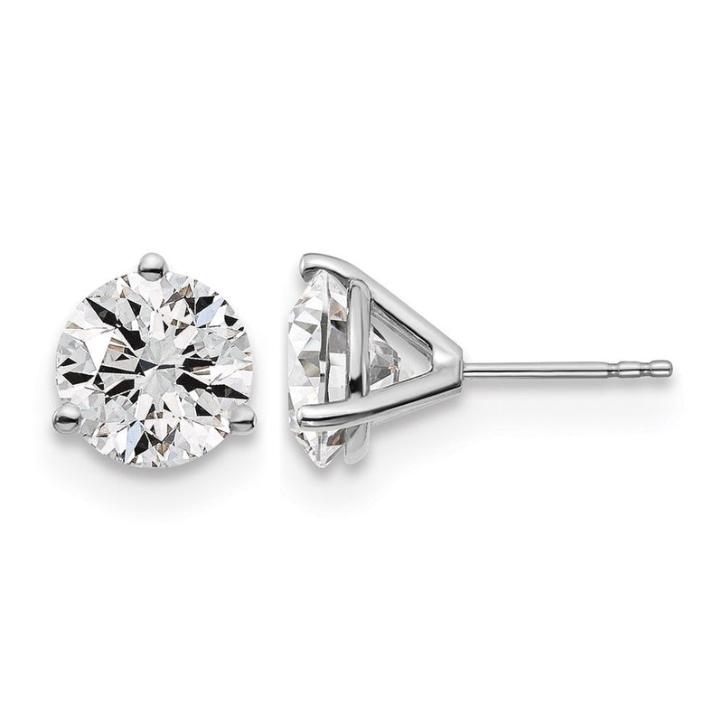 14K Weißgold 5 ct Im Labor Gezüchtet Diamant Vs+ F+ Rund 3 Krappen Schwer Gewicht. Ohrstecker