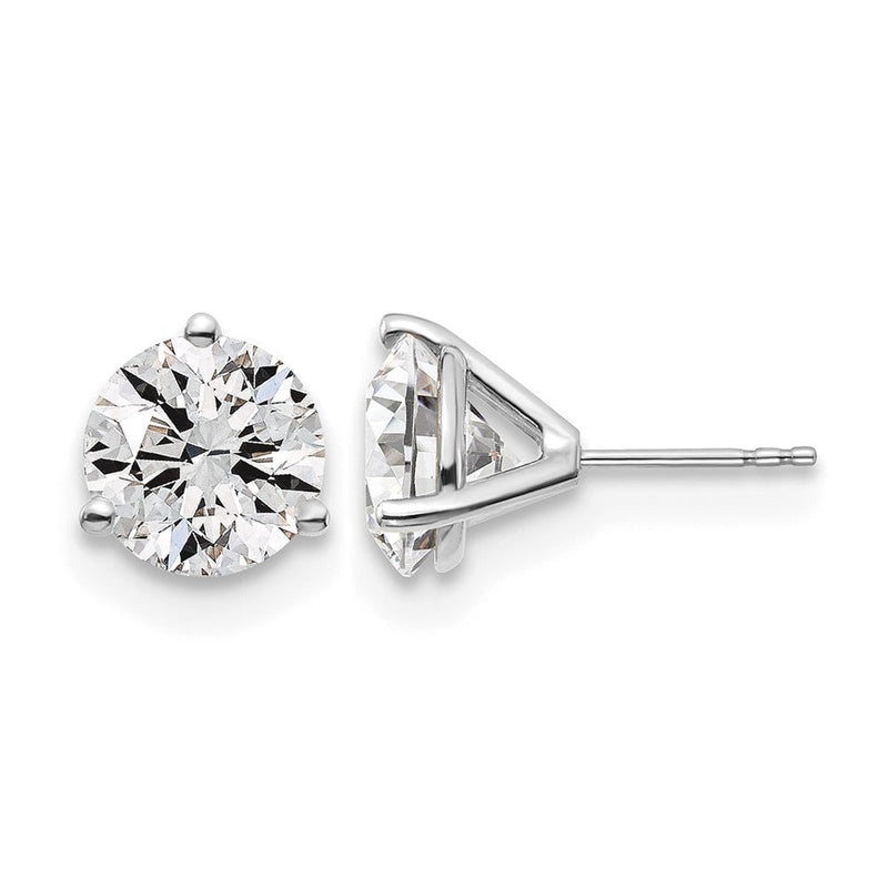 14K Weißgold 6 ct Im Labor Gezüchtet Diamant Vs+ F+ Rund 3 Krappen Schwer Gewicht. Ohrstecker