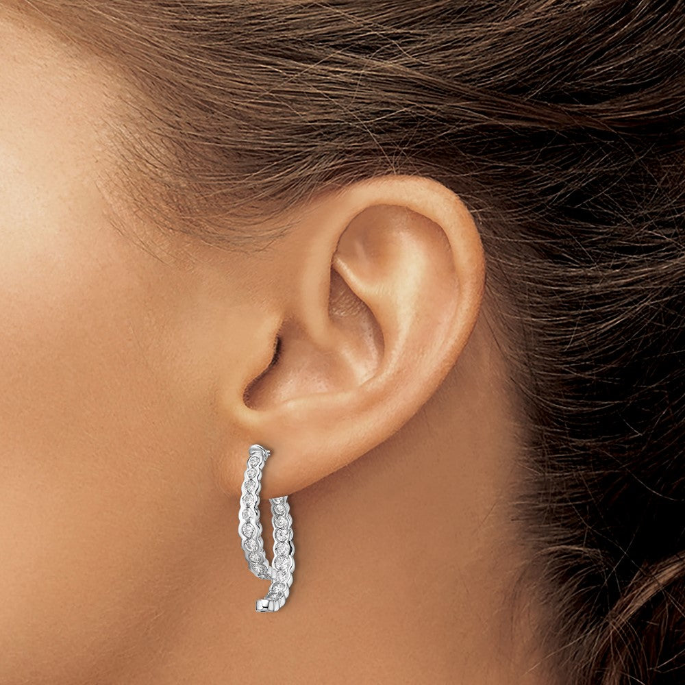 14K Weißgold Ohrhänger mit 1,5 ct. im Labor gezüchteten Diamanten VS/SI+ G+, Front-and-Back-Design, mit Steckverschluss