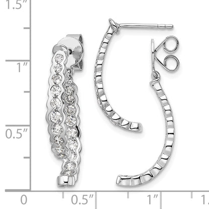 14K Weißgold Ohrhänger mit 1,5 ct. im Labor gezüchteten Diamanten VS/SI+ G+, Front-and-Back-Design, mit Steckverschluss