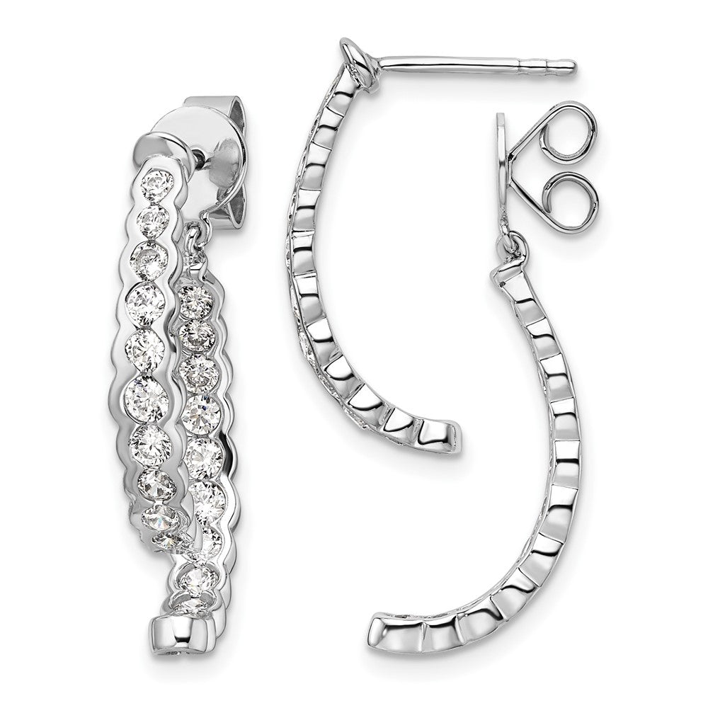 14K Weißgold Ohrhänger mit 1,5 ct. im Labor gezüchteten Diamanten VS/SI+ G+, Front-and-Back-Design, mit Steckverschluss
