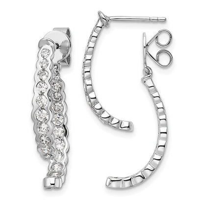 14K Weißgold Ohrhänger mit 1,5 ct. im Labor gezüchteten Diamanten VS/SI+ G+, Front-and-Back-Design, mit Steckverschluss