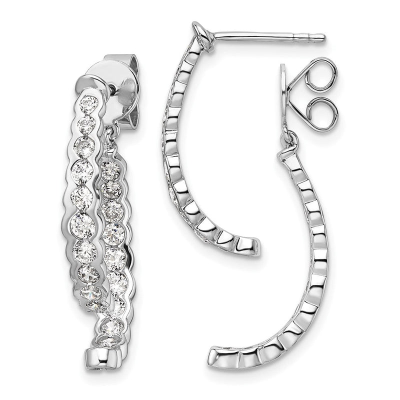 14K Weißgold Ohrhänger mit 1,5 ct. im Labor gezüchteten Diamanten VS/SI+ G+, Front-and-Back-Design, mit Steckverschluss