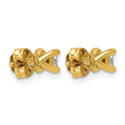 Ohrstecker aus 14K Gelbgold mit 0,33 ct. Labor-gezüchteten Diamanten im Princess-Schliff, VS/SI+ G+, Vier-Krappen-Fassung
