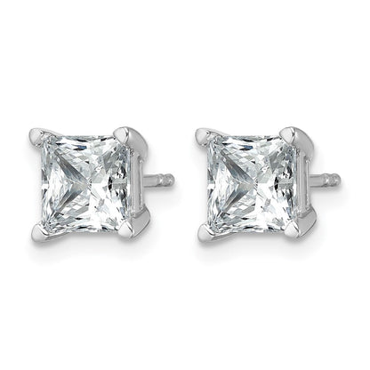 14K Weißgold Ohrstecker mit 3 ct. Laborgezüchteten Diamanten im Princess-Schliff, VS/SI+ G+, 4-Krappen-Fassung, hohes Gewicht