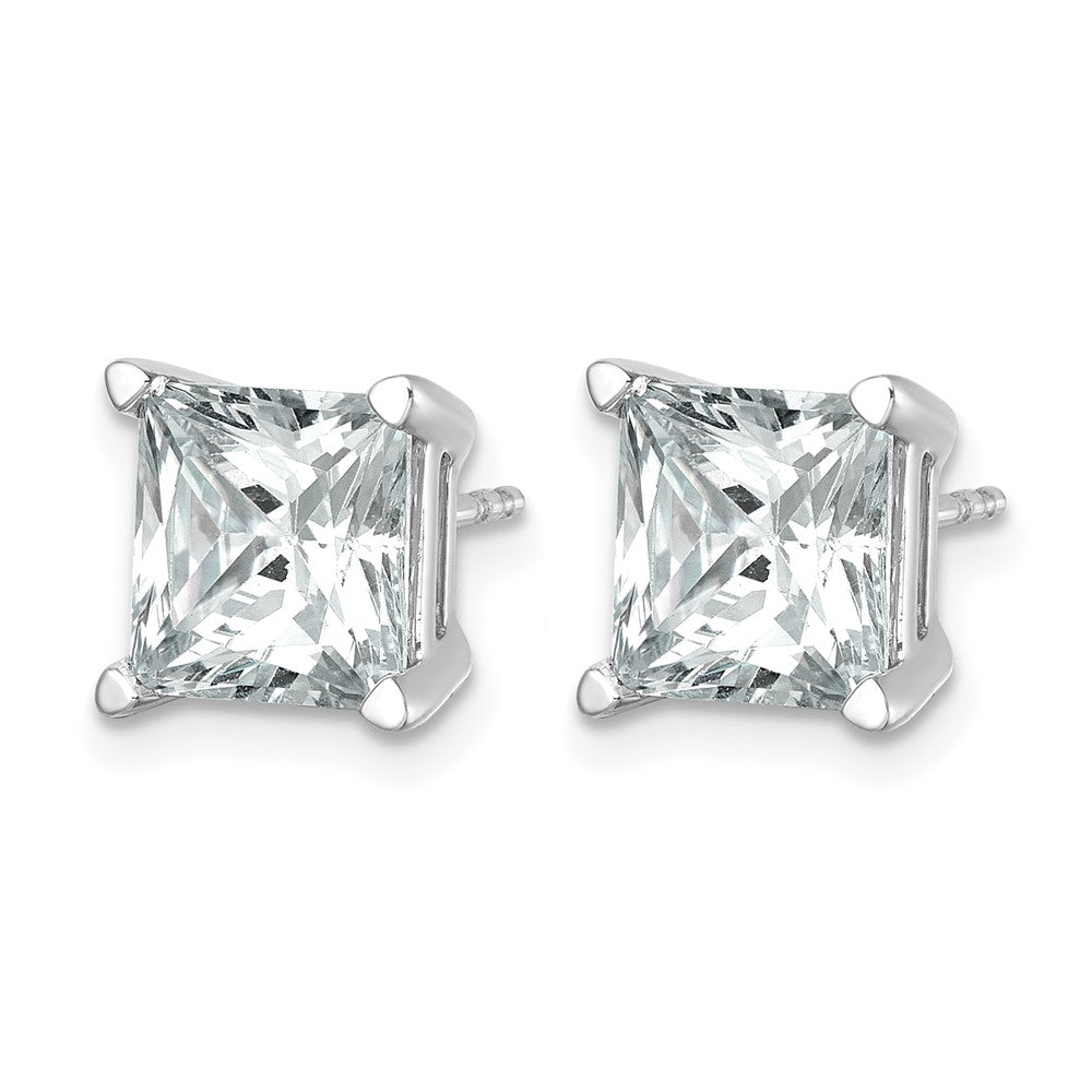 14K Weißgold Zertifizierte Laborgezüchtete Diamant-Ohrstecker, 6 ct., VS/SI+ G+, Prinzess-Schliff, 4-Krappen-Fassung, hohes Gewicht