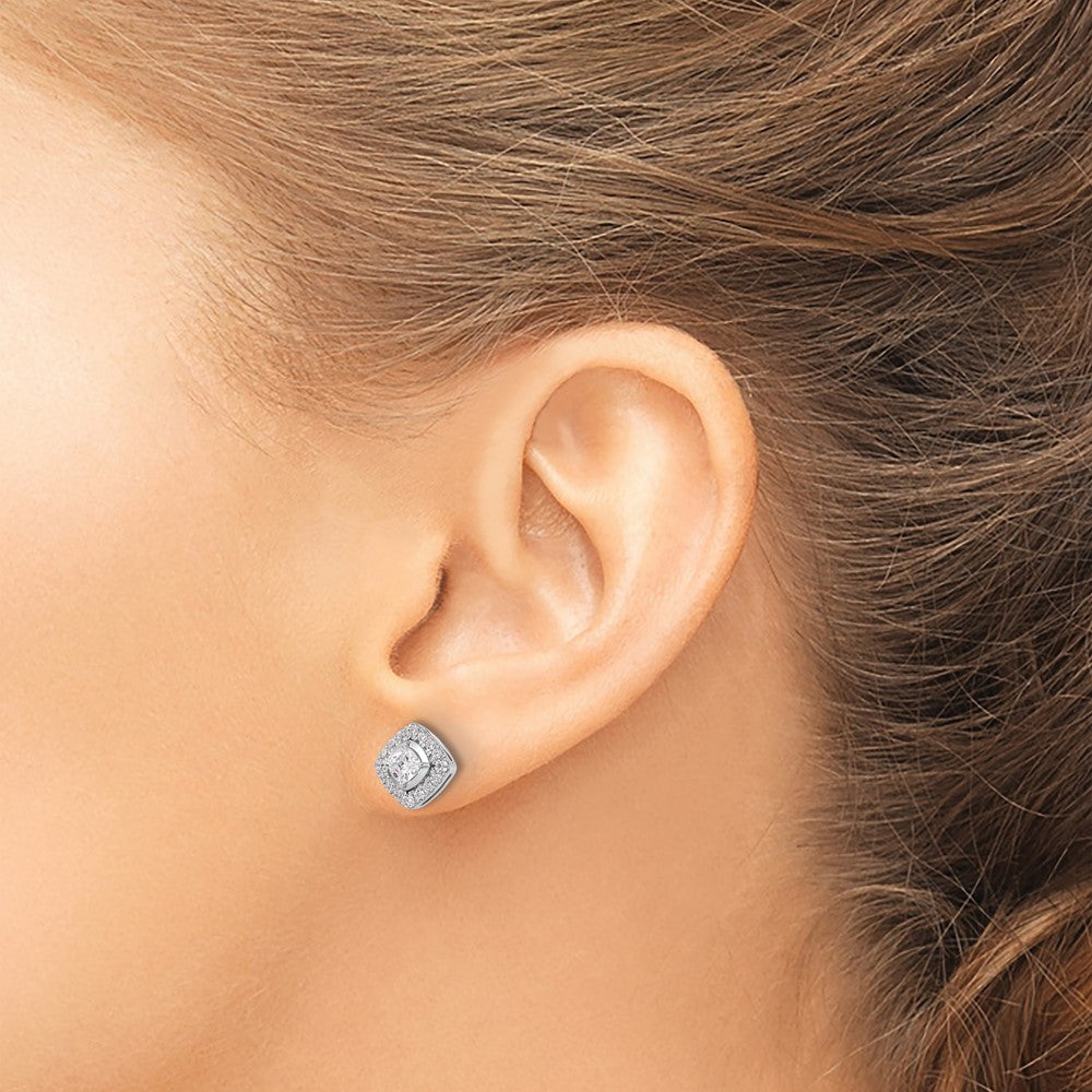 14K Weißgold Ohrstecker mit Laborgezüchteten Diamanten VS/SI+ G+