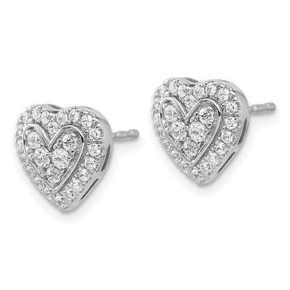 14K Weißgold Herz-Halo-Ohrstecker mit 0,75 ct. laborgezüchteten Diamanten VS/SI+ G+