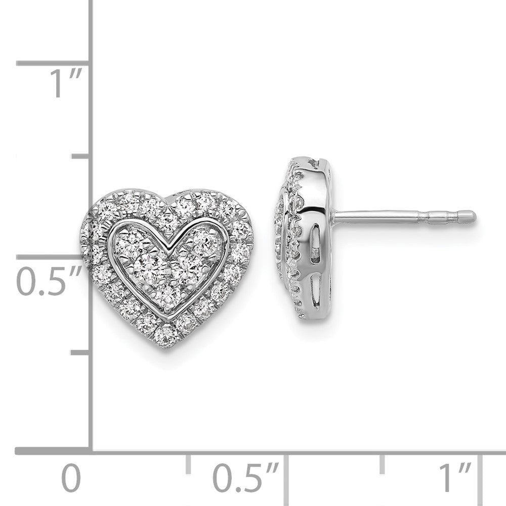 14K Weißgold Herz-Halo-Ohrstecker mit 0,75 ct. laborgezüchteten Diamanten VS/SI+ G+