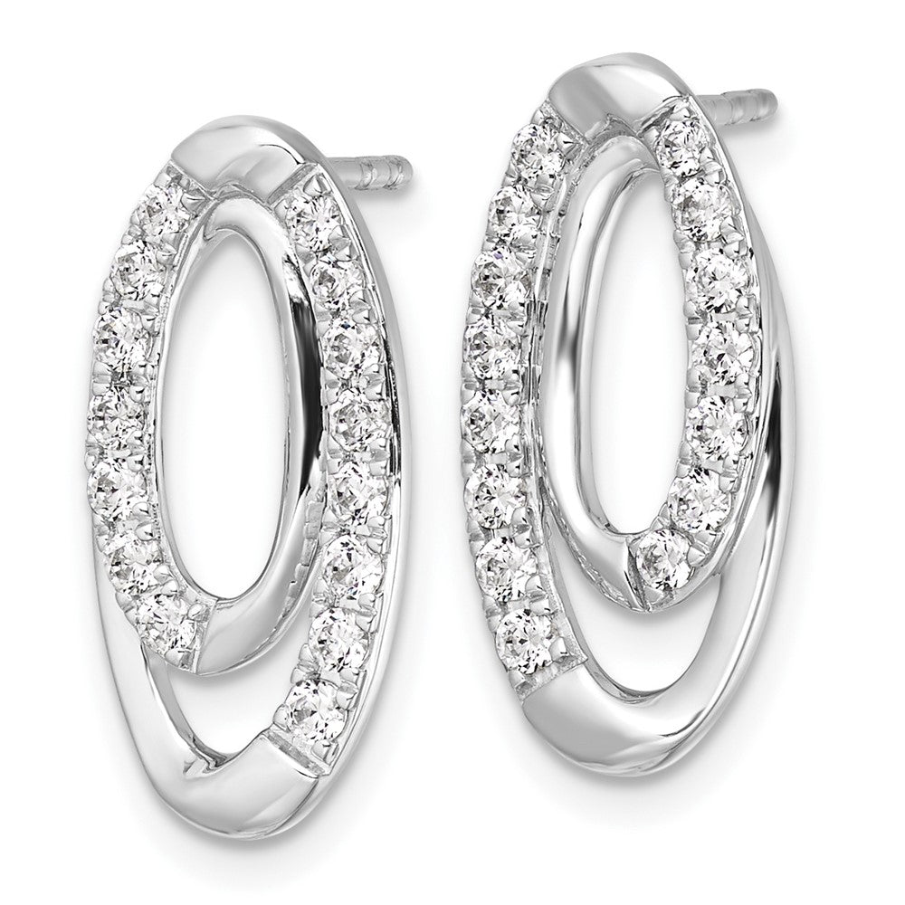 14K Weißgold Ohrstecker mit 0,625 ct. im Labor gezüchteten Diamanten VS/SI+ G+, oval, komplett besetzt