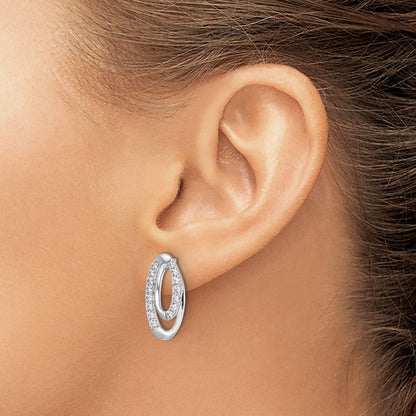 14K Weißgold Ohrstecker mit 0,625 ct. im Labor gezüchteten Diamanten VS/SI+ G+, oval, komplett besetzt